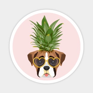 Pineapple Boxer Dog Magnet